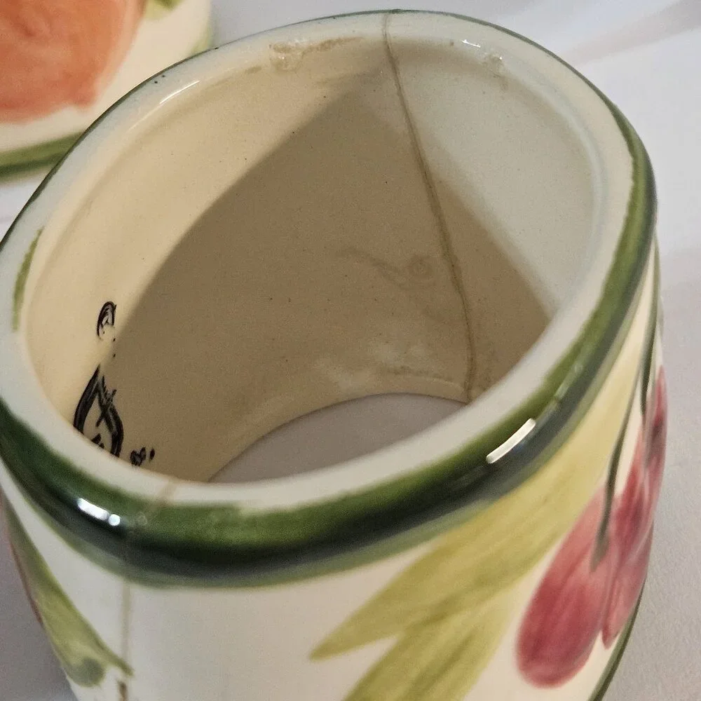 SET of (4) Vintage Franciscan 'Fresh Fruit' Napkin Rings  ***READ***